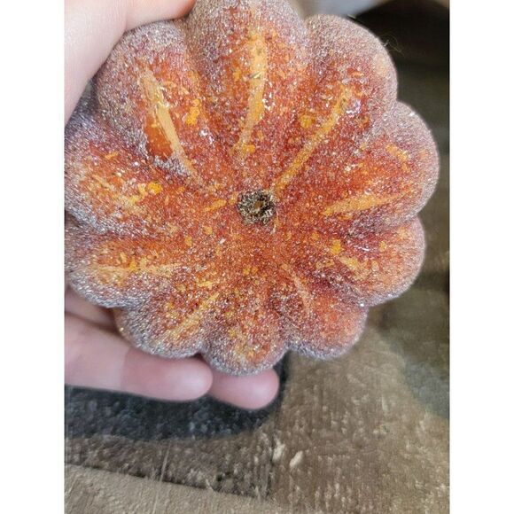 Shiny orange pumpkin set Decor fall figure - Picture 6 of 10